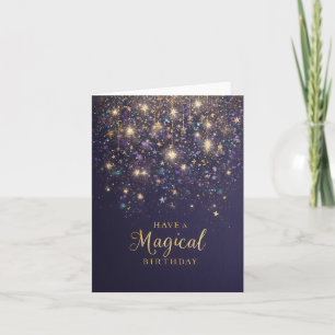 "Have a Magical Birthday" with Glitter and Stars Note Card