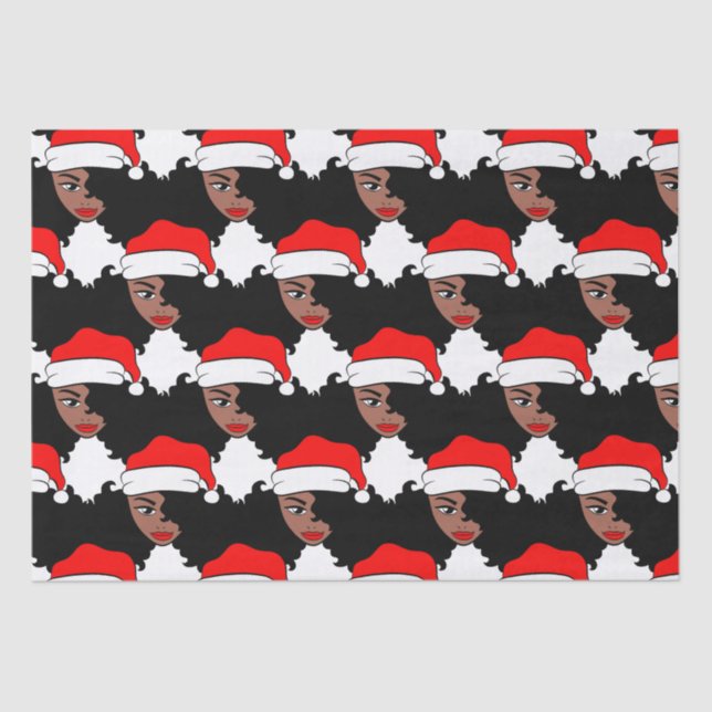 Have A Melanin Christmas Black Santa Claus Tissue Paper (Front)