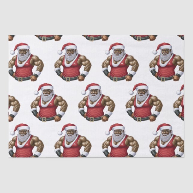 Have A Melanin Christmas Black Santa Claus Tissue Paper (Front)