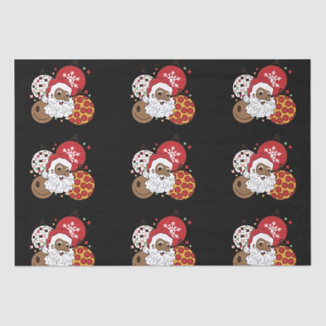 Have A Melanin Christmas Black Santa Claus Xmas Tissue Paper (Front)