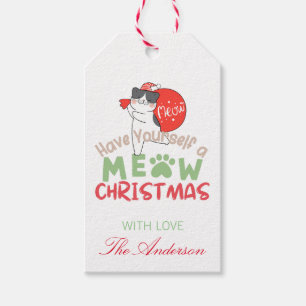 Have a Meowy Little Christmas Pet Cat custom Xmas Gift Tags