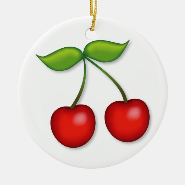 Have a Merry Cherry Christmas Ceramic Tree Decoration (Front)