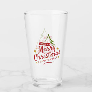 Have a Merry Christmas and Happy New Year Glass