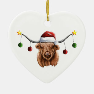 Have a Merry Hielan Coo Christmas Ceramic Tree Decoration