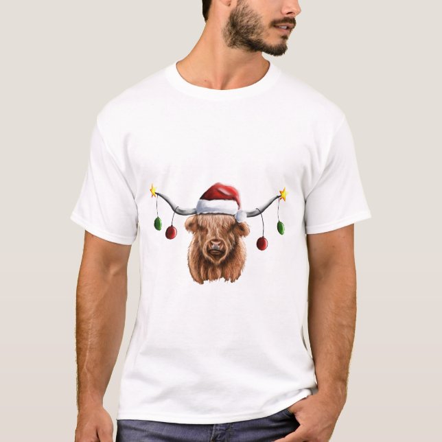 Have a Merry Hielan Coo Christmas  T-Shirt (Front)