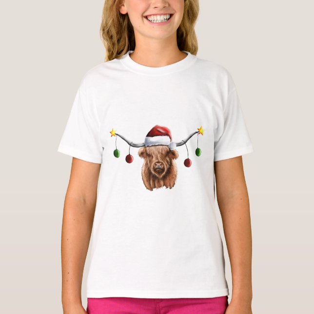 Have a Merry Hielan Coo Christmas  T-Shirt (Front)