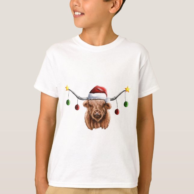 Have a Merry Hielan Coo Christmas  T-Shirt (Front)