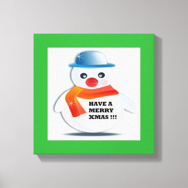 "HAVE A MERRY XMAS" SNOWMAN CANVAS PRINT (Front)