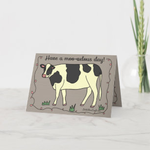 "Have a Moo-velous Day!" Cow Greeting Card