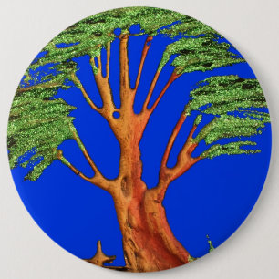 Have a Nice Day African ECO Blue Sky Acacia Tree 6 Cm Round Badge