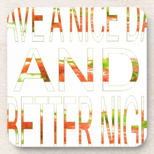 Have a Nice Day and a Better Night Art Print Coaster
