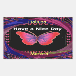 Have a Nice Day and a better night butterfly. art Rectangular Sticker