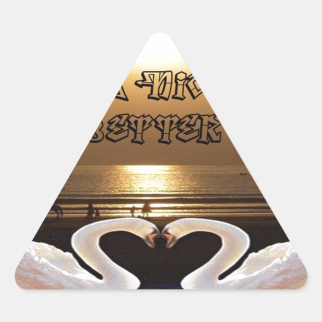 Have a Nice Day and a Better Night Text Quote Triangle Sticker (Front)