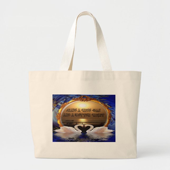 Have A Nice day and a Nice Night.silver Large Tote Bag (Front)