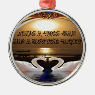 Have A Nice day and a Nice Night.silver Metal Tree Decoration