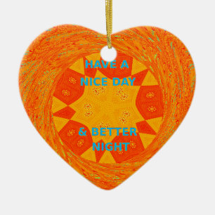 Have a Nice Day & Better Night Art Print Ceramic Tree Decoration
