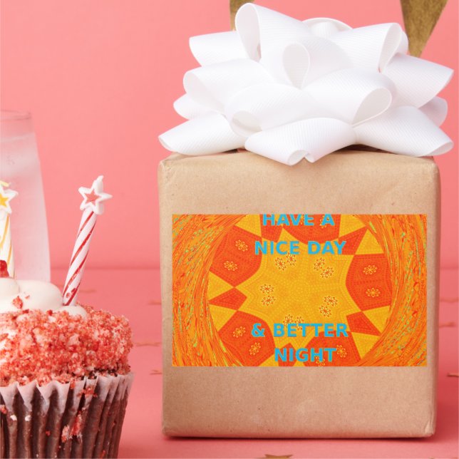 Have a Nice Day & Better Night Art Print Rectangular Sticker (Party)