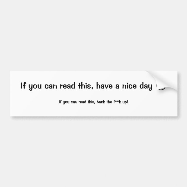 Have a nice day bumper sticker (Front)