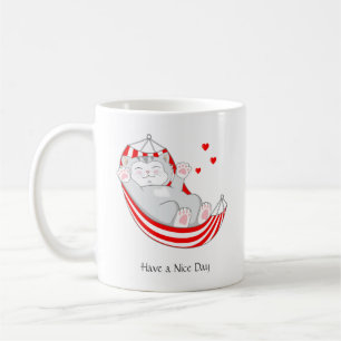 Have a Nice Day Cute Kitty Cat Coffee Mug