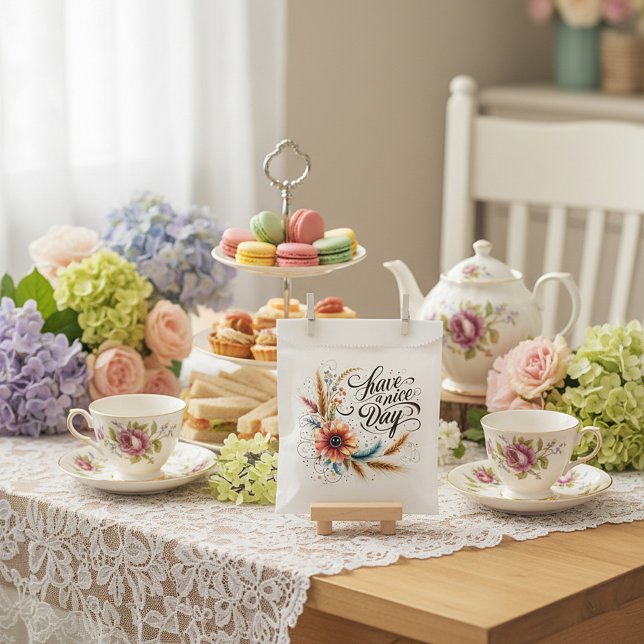 Have a Nice day floral Favour Bags (Creator Uploaded)