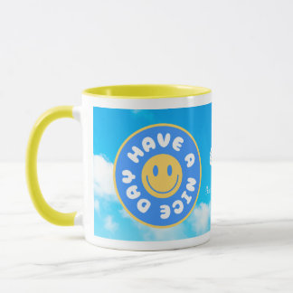 Have A Nice Day happy face yellow handle mug