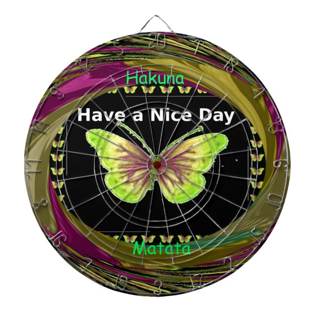 Have a Nice Day: Lovely infinity butterflies art  Dartboard (Front)