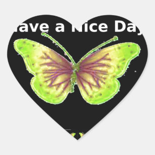 Have a Nice Day: Lovely infinity butterflies art  Heart Sticker