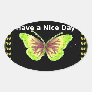 Have a Nice Day: Lovely infinity butterflies art  Oval Sticker