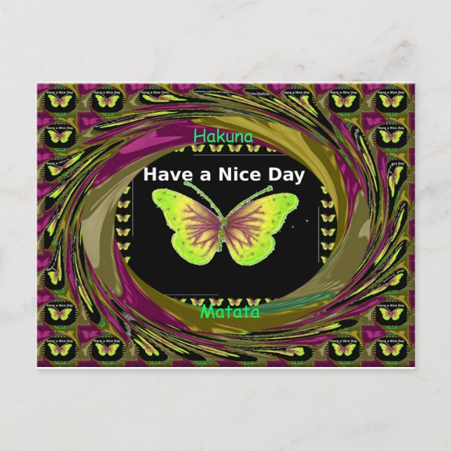 Have a Nice Day: Lovely infinity butterflies art  Postcard (Front)