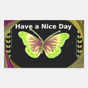 Have a Nice Day: Lovely infinity butterflies art  Rectangular Sticker