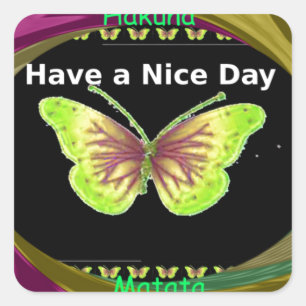 Have a Nice Day: Lovely infinity butterflies art Square Sticker