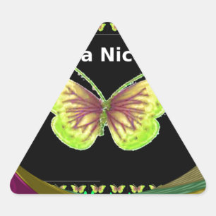 Have a Nice Day: Lovely infinity butterflies art  Triangle Sticker