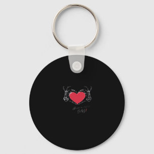 Have A Nice Day! Skeleton Hands With Heart Classic Key Ring