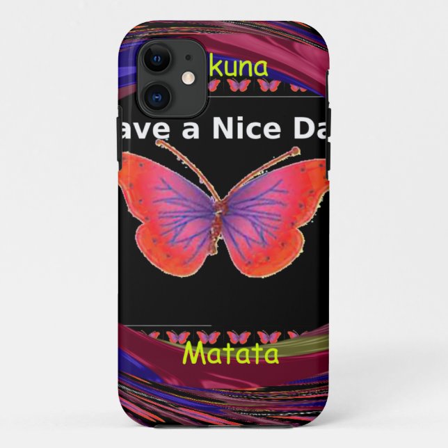 Have a Nice Day With Infinity Butterfly Designs Case-Mate iPhone Case (Back)