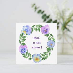 Have a nice dream! Watercolor flowers Invitation