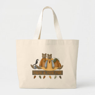"Have a Nice Fall" Autumn Teddy Bears Tote Bag