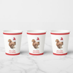 Have a NUTTY GOOD Christmas Holiday Squirrel Paper Cups