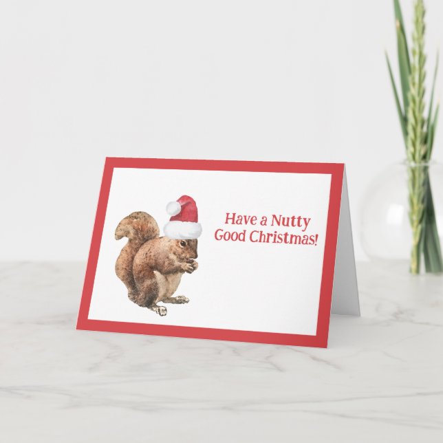 Have a NUTTY Good Christmas Squirrel Holiday Card (Front)