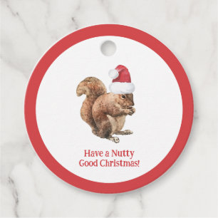Have a NUTTY Good Christmas Squirrel Holiday Favour Tags