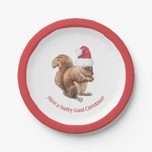 Have a NUTTY Good Christmas Squirrel Holiday Paper Plate