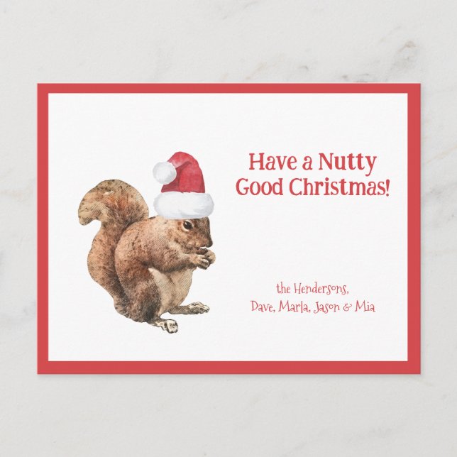Have a NUTTY Good Christmas Squirrel Holiday Postcard (Front)