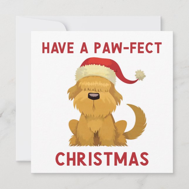 Have a Paw-Fest Christmas // Cute Dog Christmas Holiday Card (Front)