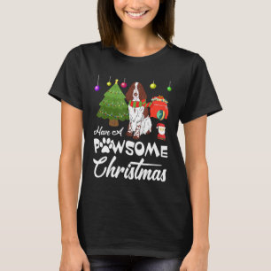 Have A Pawsome Christmas Funny English Springer Sp T-Shirt