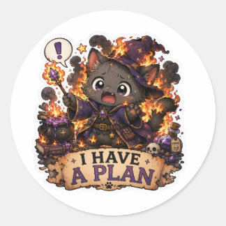 Have a Plan Funny Chaotic Wizard Sticker