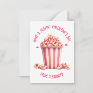 Have a Popping Valentine's Day Pink Popcorn Heart Card