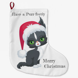 Have a Purr-fecly Merry Christmas Large Christmas Stocking