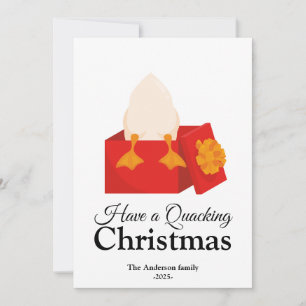Have a Quacking Christmas funny cute Duck in box Holiday Card