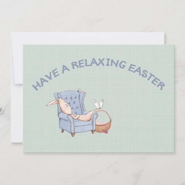 Have a Relaxing Easter Bunny in Armchair  Card (Front)
