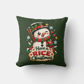 Have a Rice Christmas Kawaii Sushi Snowman Cushion
