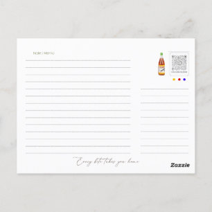 Have a Rice Day Card, Rice Plate Illustration Postcard